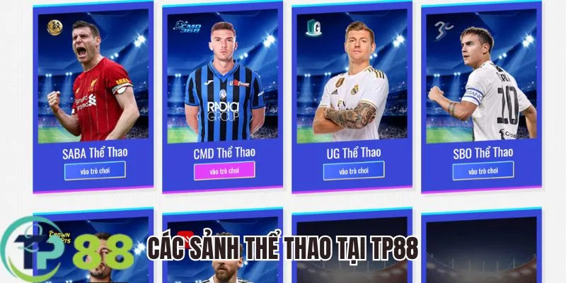 Khám phá các sảnh thể thao TP88